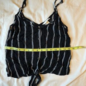 H&M Black and White Sleeveless Camisole with Tie Front